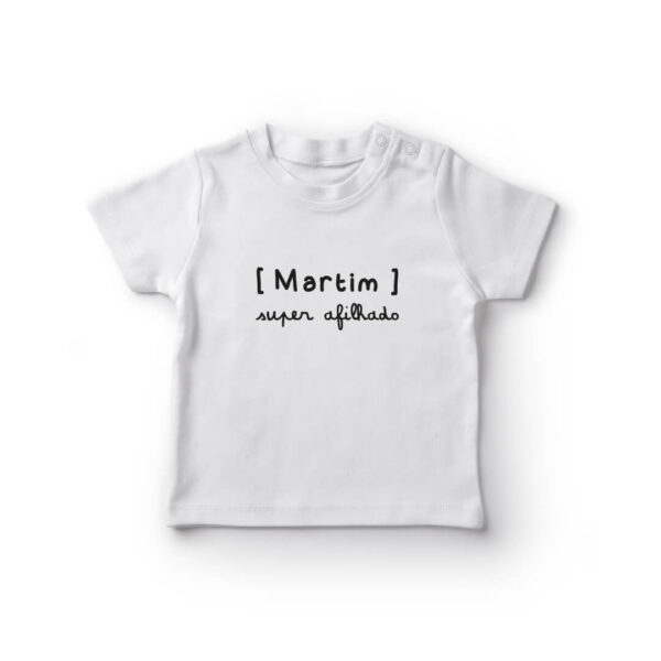 T-shirt Bebé Nome Personalizado "Super Afilhado"